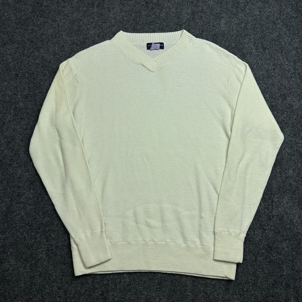 Peter Millar Crown Knits Men's Twisted Sweater MS22RS05 Linen Wool Blend Large